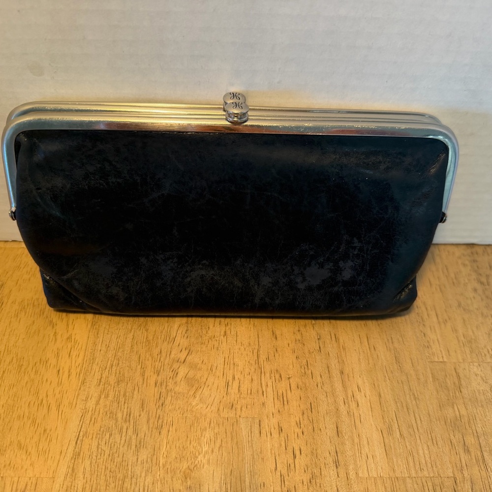 HOBO Lauren Clutch Wallet in Buttery Black Leather